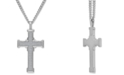 Macy's Men's Cubic Zirconia Large Cross 24" Pendant Necklace in Stainless Steel